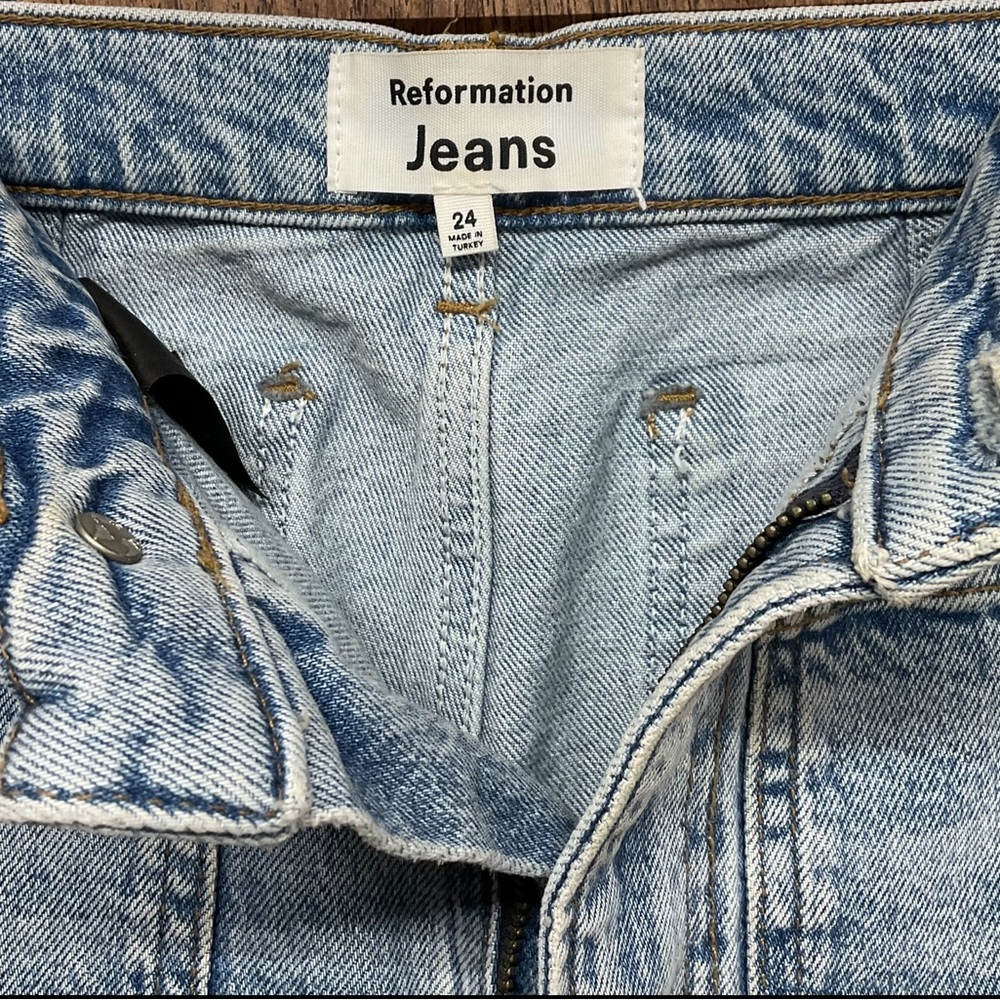 Reformation Alyssa Patch Pocket High Rise Wide Leg Jeans Sz 24 - Picture 10 of 12